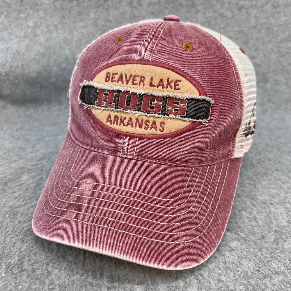 Beaver Lake Hogs Arkansas Unisex Maroon Legacy Trucker Hat Snapback OSFM